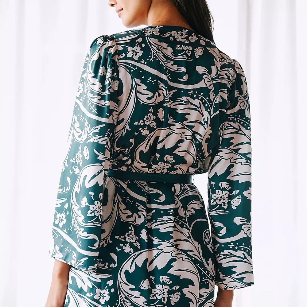 By Anthropologie Elegant Emerald Robe - Picture 2 of 4